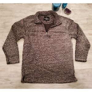 Grey Sherpa 3/4 Zip Sweatshirt